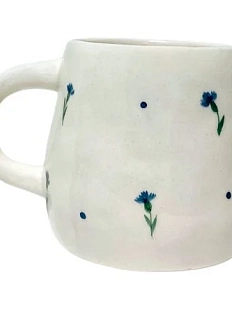 Кружка ручной работы Верба керамика «Россыпь васильков», керамика, 300 мл