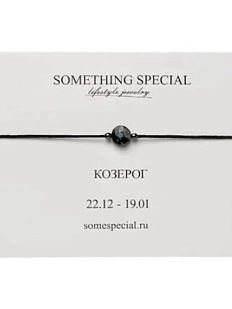Браслет Something Special «Козерог» со снежным обсидианом на черной нити