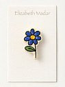 Брошь ручной работы Elizabeth Madar Синий цветок, керамика, превью фото 2
