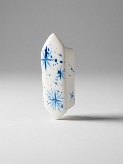 Ёлочная игрушка, конфета «Снежинки», керамика, 10 см, фото 2.