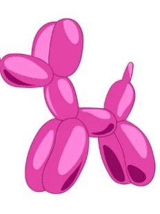 3D Стикер на телефон «Собачка из воздушных шариков», розовый, объёмный