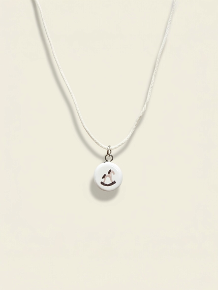 Чокер ручной работы c подвеской «Лошадка-качалка» в ассортименте, чёрно-розовый, керамика, фото 1.