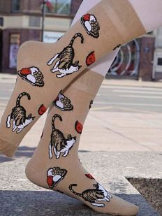 Носки «Купчиха за чаем», р-р 38-41, кремовые