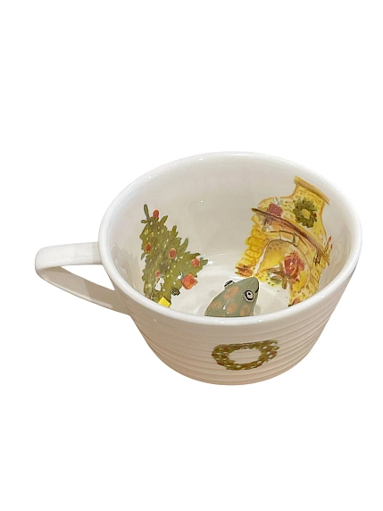 Чашка для чая ручной работы Мадам де Тюль с фигуркой внутри Лягушка, фарфор, 250 мл, фото 2.