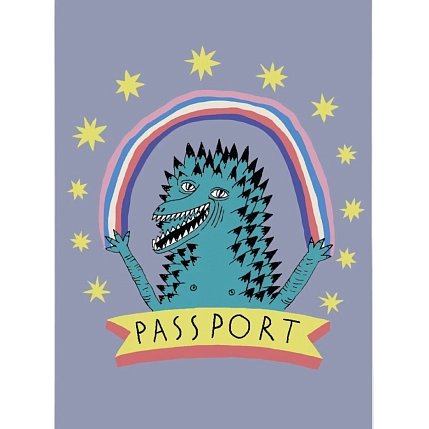 Обложка на паспорт Валя Карнавалова «Жизнерадостный зверь», ПВХ, искусственная кожа, фото 1.