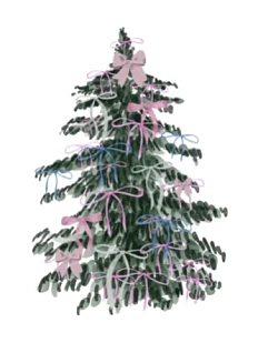 3D Стикер на телефон «Новогодняя ёлка»