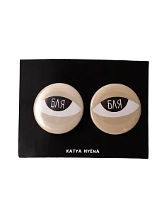 Набор закатных значков «Глаза» 2 шт, металл, 25 мм