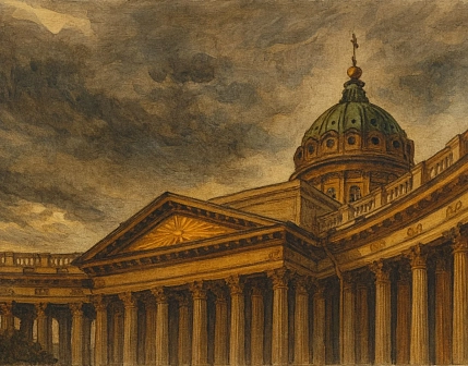 Обложка на студенческий билет DARI DARI «Казанский собор в пасмурную погоду», экокожа, фото 1.