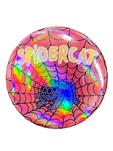 Закатной значок «Spidercat», металл, 35 мм