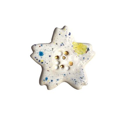 Брошь ручной работы «Цветочек», разноцветный, Partala ceramics, фото 1.