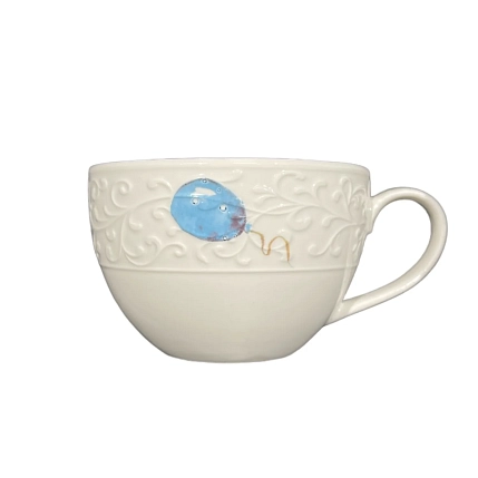 Чашка для чая ручной работы Мадам де Тюль с фигуркой внутри Свинка, фарфор, 250 мл, фото 2.