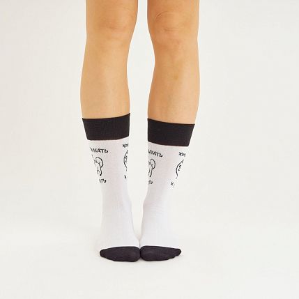 Носки «Хочу плакать и какать», р-р 38-41, белые, фото 2.