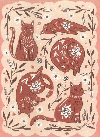 Открытка «Котики красные», фото 1.