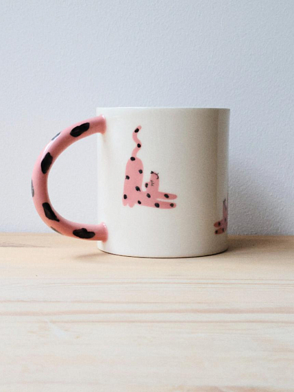 Кружка ручной работы Ладан керамика «Леопард на чилле», полуфарфор, 450 мл, фото 1.