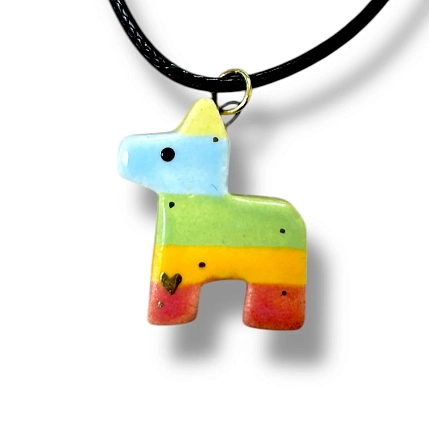 Подвеска ручной работы с пиньятой, разноцветный, керамика, фото 1.