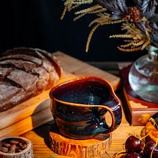 Кружка ручной работы Цветок Фригг VELES «Полночь Волшебства», фарфор, 250 мл