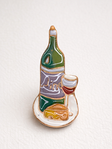 Брошь ручной работы «Вино», Partala ceramics