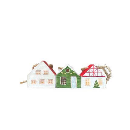 Подарочный набор с ёлочными игрушками из дерева, 3 шт., фото 2.