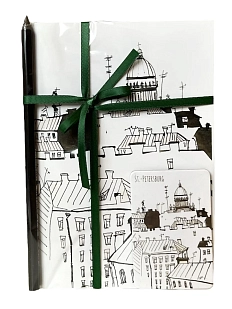 Подарочный набор Elizabeth Madar «Сквозь крыши», чёрно-белый, 40 листов