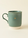 Кружка ручной работы Мастерская Виктории Нор «Сердечко», мятная, керамика, 200 мл, превью фото 1