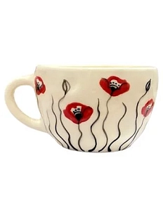 Кружка ручной работы «Маки», керамика, 300 мл