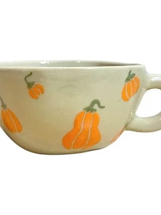 Кружка ручной работы Малёма с росписью Тыква, керамика, 300 мл
