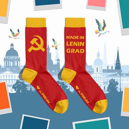 Носки «Сделано в Ленинграде», р-р 42-46, красные, фото 7.