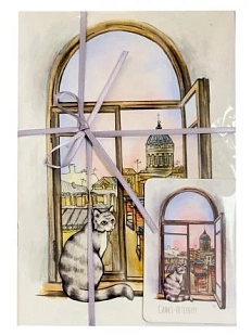 Подарочный набор Elizabeth Madar «Кот у окна», 40 листов