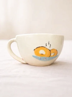 Кружка ручной работы сувенирная «По пышке?», керамика, 180 мл