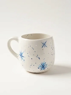 Кружка ручной работы Верба керамика «Снежинки», круглая, керамика 500 мл