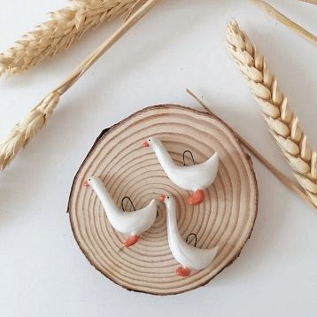 Подвеска ручной работы «‎Гусь»‎, керамика, фото 4.