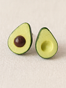 Серьги-гвоздики «Авокадо», полимерная глина, превью фото 2