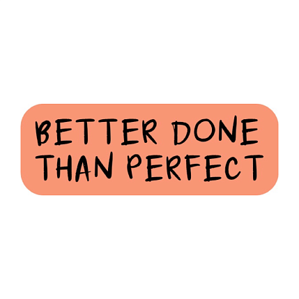 3D Стикер на телефон «Better done than perfect», объёмный, бежевый, фото 1.