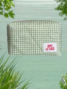 Мини-кошелёк ручной работы АМИ (Ami lé sac), зелёная клетка