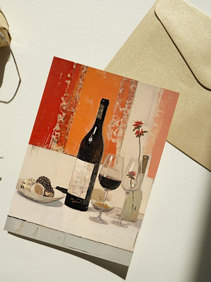 Открытка DARI DARI «Натюрморт с вином», А6, фото 1.