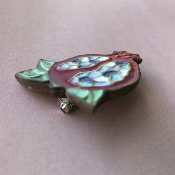 Брошь керамическая ручной работы «Гранат», Partala ceramics, фото 4.