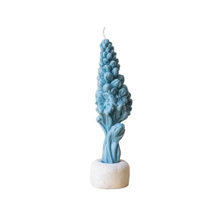 Свеча «Цветок большой» голубого цвета, фото 6.
