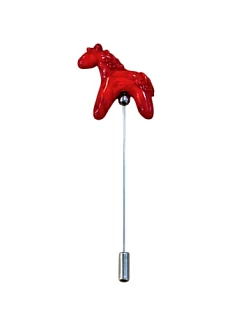 Брошь Бур.Мур «Лошадка», родированная латунь, стекло