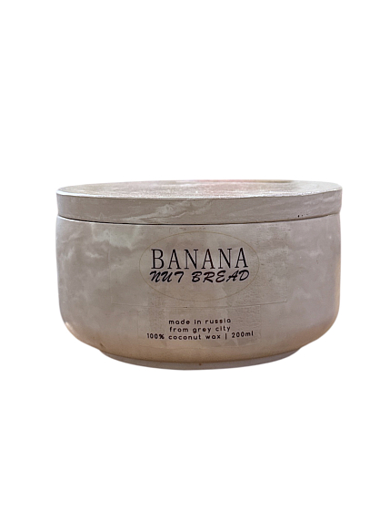 Cвеча «Бананово-ореховый хлеб», соевый воск, 200 мл, фото 1.