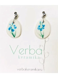 Серьги Верба керамика «Незабудки», керамика, белые