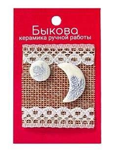 Серьги ручной работы «Снежинки», фарфор
