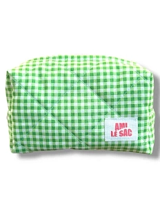 Косметичка ручной работы АМИ (Ami lé sac) «Bebesss», зелёная клетка