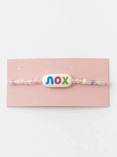 Браслет ручной работы Радость Рядом с надписью «Лох», полимерная глина, бисер