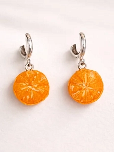 Серьги-конго «Мандарины», полимерная глина