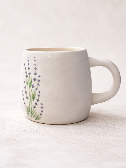 Кружка ручной работы Верба керамика бочонок «Лаванда», керамика, 300 мл, фото 1.