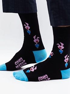 Носки «В самом деле, Пятачок», р-р 42-46, чёрные