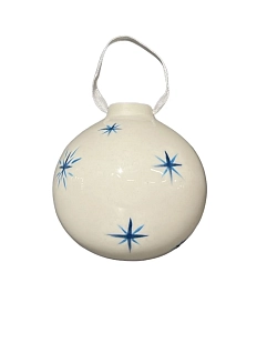 Ёлочная игрушка Верба керамика шар расписной «Снежинки», 7 см