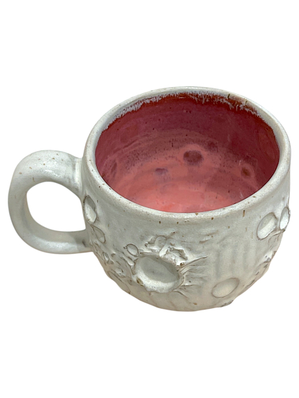 Кружка ручной работы «Луна», серо-розовая, керамика, 360 мл, фото 2.