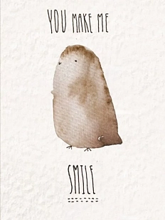 Открытка ЙЕТТИ «You make me smile», белая, А6