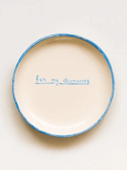 Тарелка ручной работы Йеллоускуп «For my diamonds», керамика, 15 см, фото 1.